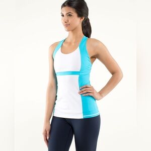 Lululemon Athletica Turquoise and White Racerback Tank